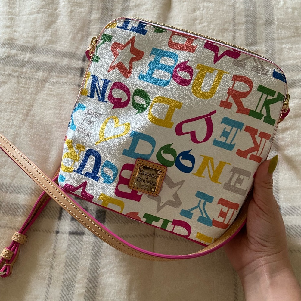Closet closing - Dooney and Bourke Multi Color Print White Crossbody Bag